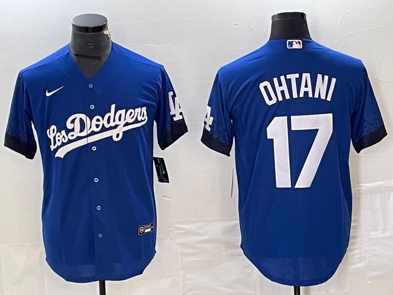 Men Los Angeles Dodgers #17 Ohtani Blue Nike Game MLB Jersey style 6